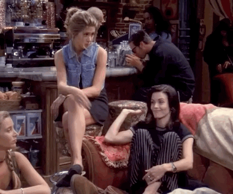 Rachel and Monica at Central Perk